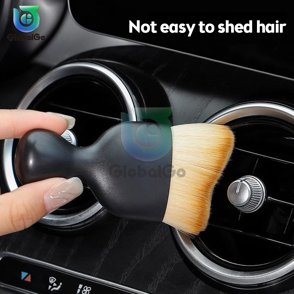 Car Interior Cleaning Brush Center Console Clean Tool Air Outlet Cleaning Soft Brush with Shell Car Crevice Dust Removal Brush