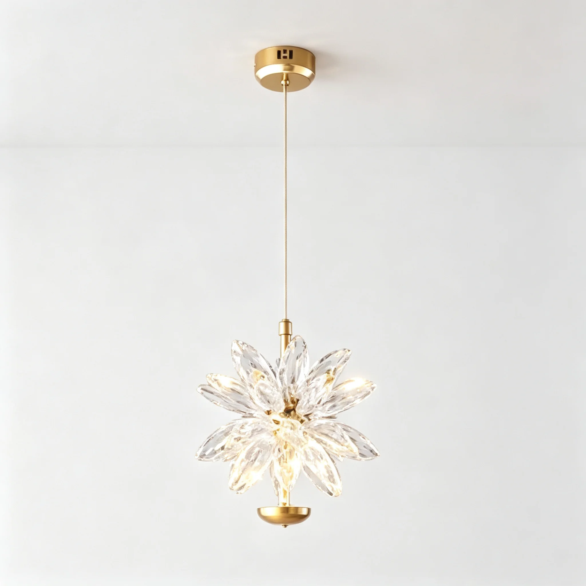 Nordic Ice Crystal Flower Pendant Lights Dining Table Led Chandelier Kitchen Island Hanging Lamps  Bedroom Illumination Dimmable