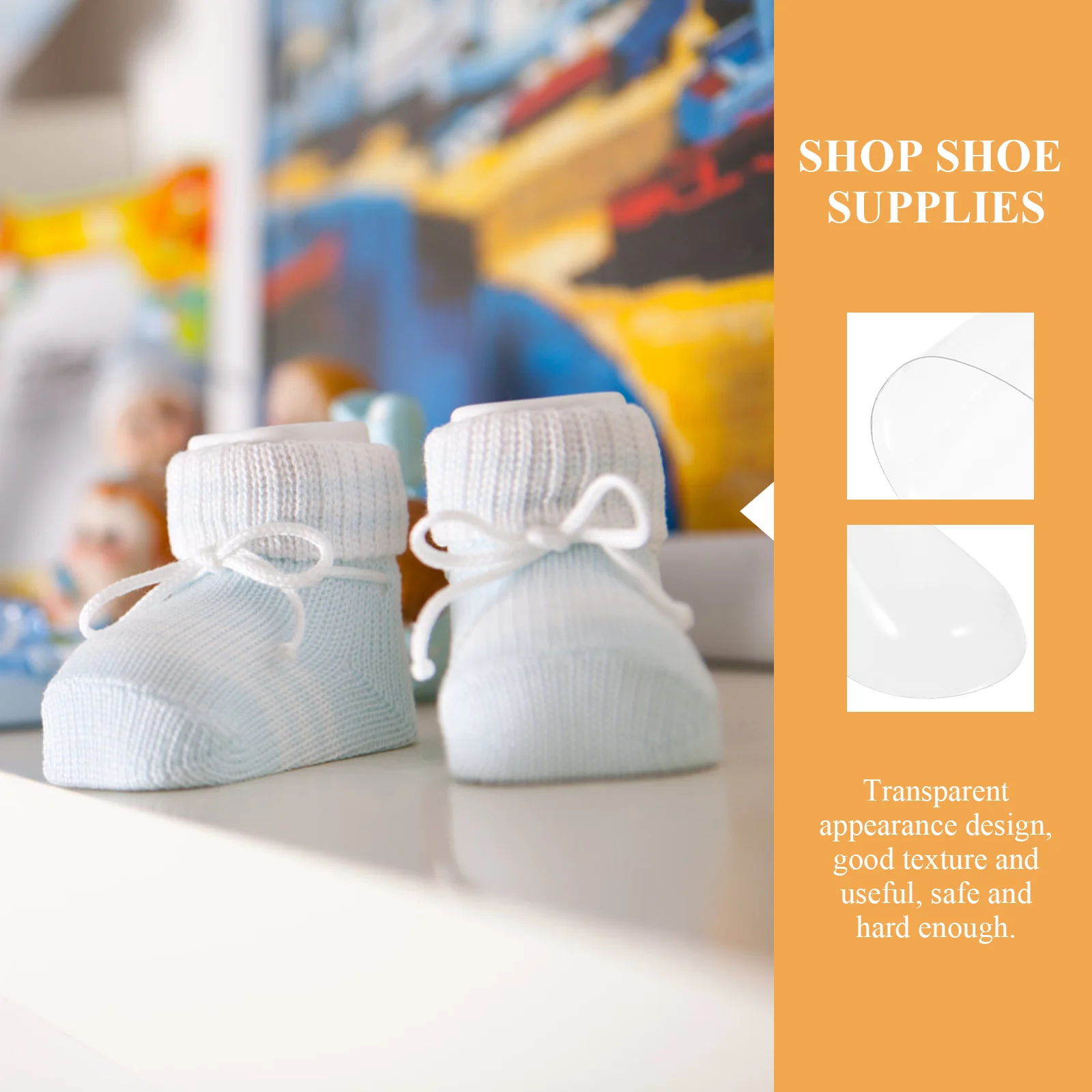 Clear Plastic Shoe Tree Feet Models Kids Booties Stands Baby Mold Socks Display Fake Mannequin Holder Filler Shelves