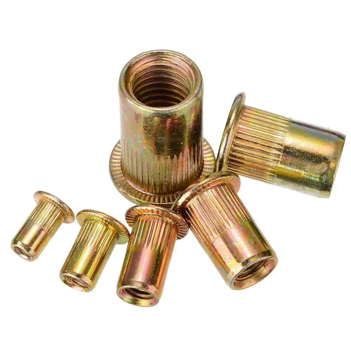 170 pz Rivetto Combinazione Kit Rivetto Dado Kit di Attrezzi In Acciaio Giallo Galvanizzato Filettatura Rivetto Dado Kit di Inserto M3 M4 M5 M6 M8 M10
