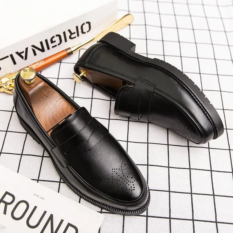 Work Men's Shoes Business Chef Black Classic Leather Shoes Men's Casual Elegant Dress Leather Shoes