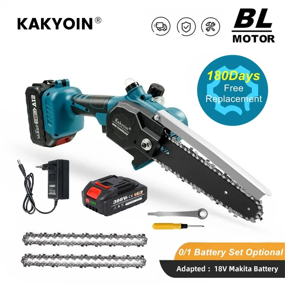 

KAKYOIN 6 Inch Brushless Electric Saw Handheld Cordless Garden Logging Chainsaw for Makita 18V Battery Woodworking Cutting Tool