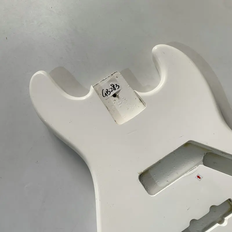 GB283/HB102 White Color Jazz Bass Unfinished 4 Strings Electric Bass Body in Solid Wood DIY Guitar Parts with Damages