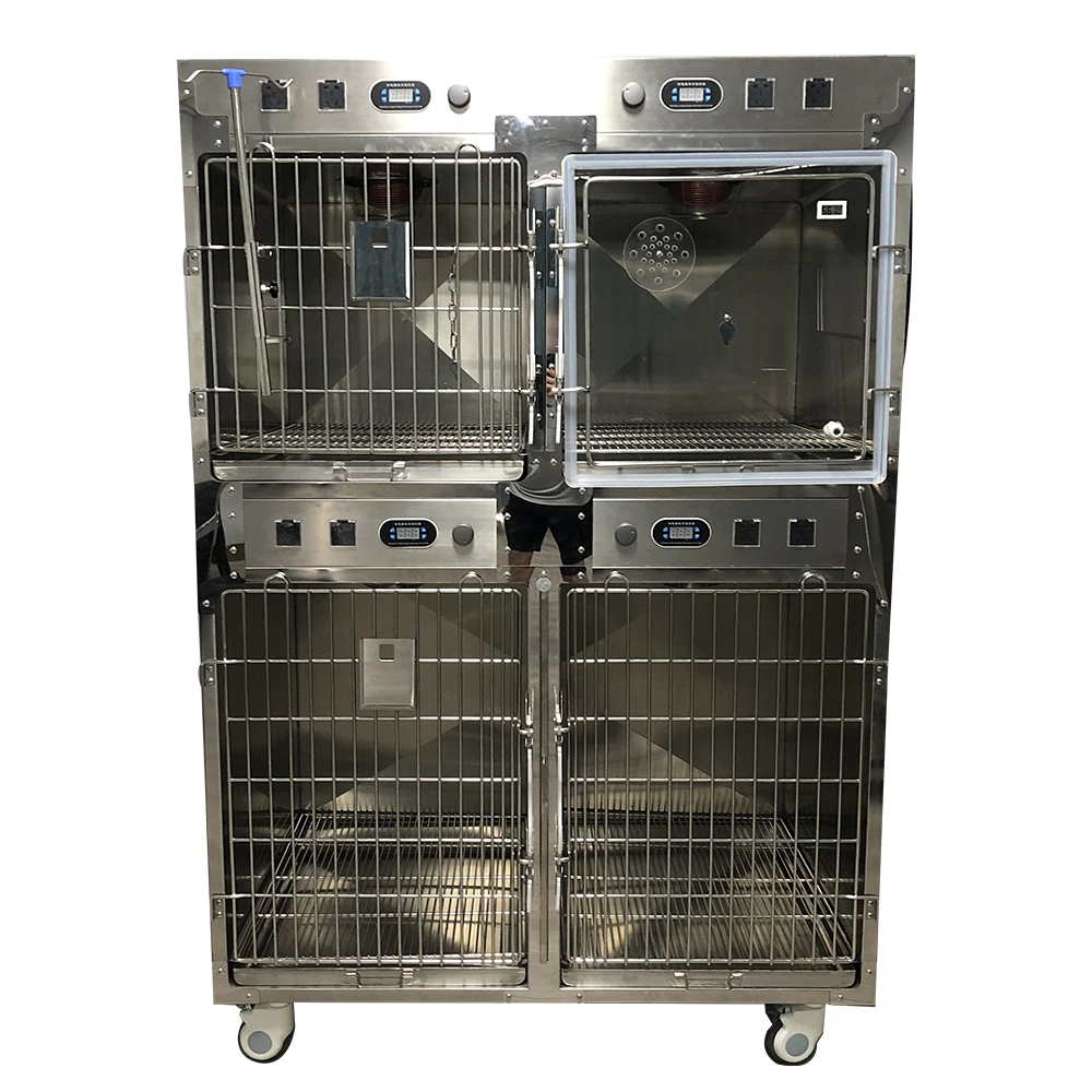 Professional Stainless Steel Veterinary Equipment Multifunctional Veterinary Equipment Oxygen Therapy Cage
