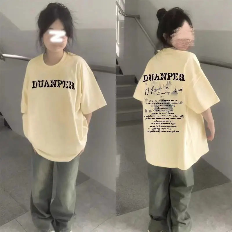 

Футболки с короткими рукавами, женские милые топы с цветочным рисунком, корейский стиль, удобная дышащая свободная посадка, летняя женская повседневная одежда