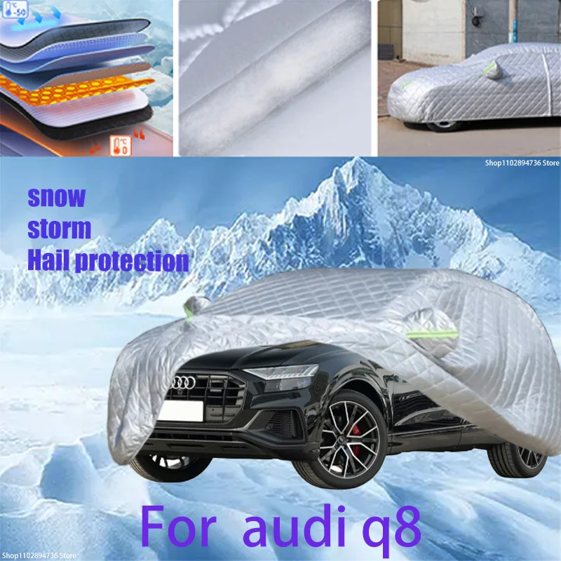 

For audi q8 Outdoor Cotton Thickened Awning For Car Anti Hail Protection Snow Covers Sunshade Waterproof Dustproof