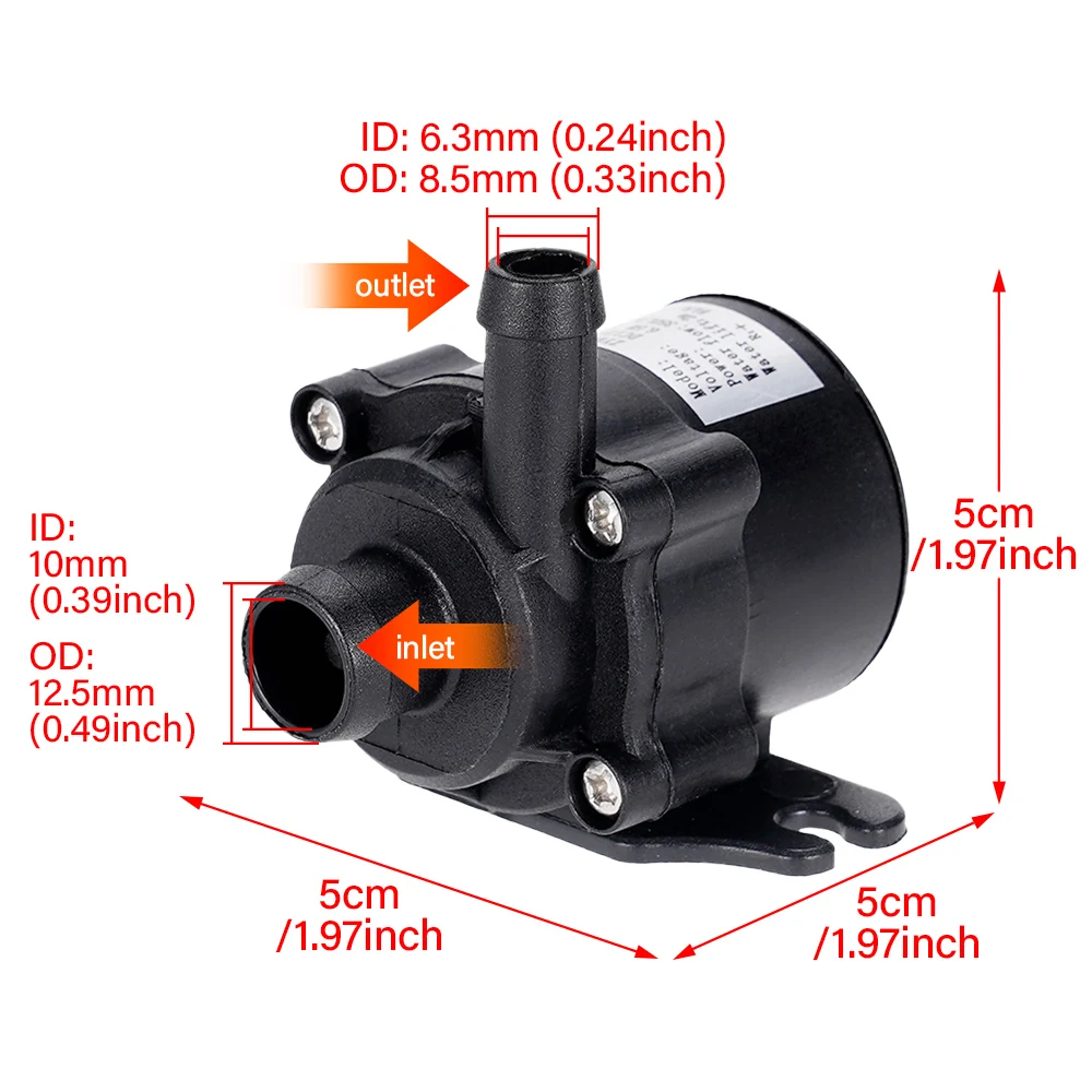 6.5 watts 350 l/hr micro bomba submersível sem escova para sistema de refrigeração se encaixa acampamento carro ao ar livre aquecedor auxiliar alimentado por bateria