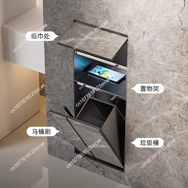 Toilet Concealed Stainless Steel Trash Can Recessed Niche Tissue Box Next To Bathroom Toilet