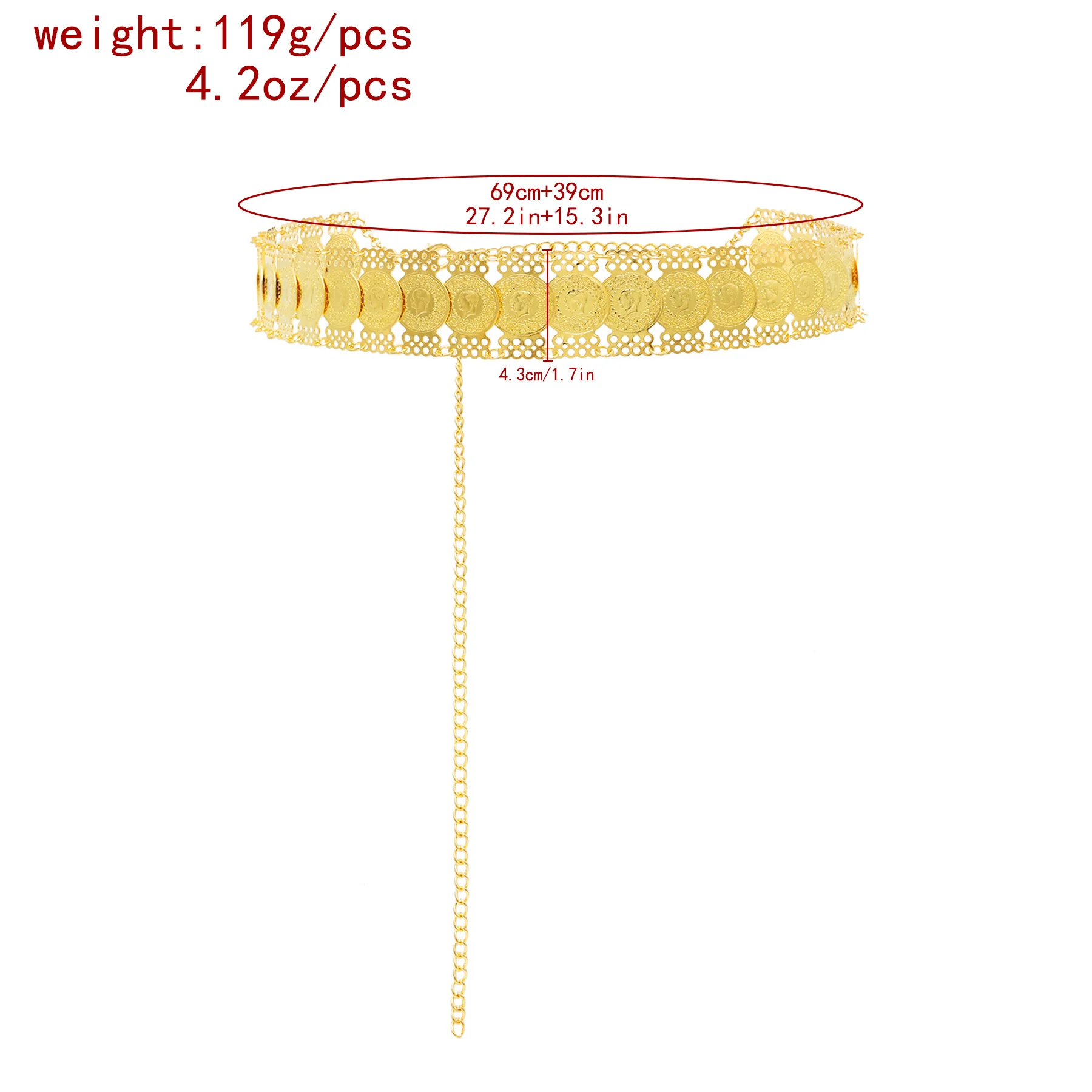 الذهبي طبقة واحدة عملات الخصر البطن سلاسل الأزياء العربية الشرق الأوسط الكردية الملابس العرقية حزام الجسم مجوهرات اكسسوارات