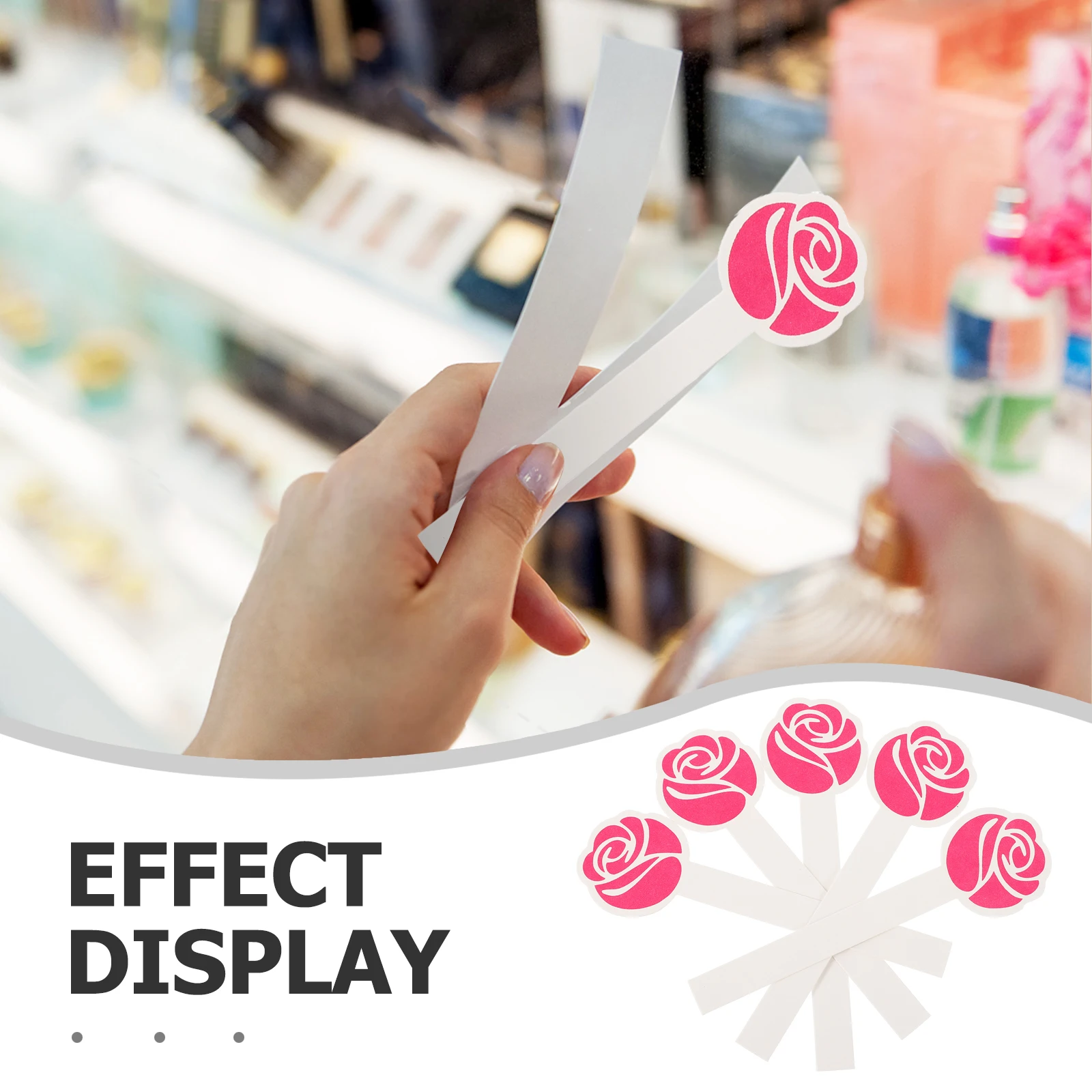 50개 향기 카드보드 로즈 향수 테스트용 에센셜 오일 향기 카드 정확한 향기 식별 휴대용 디자인