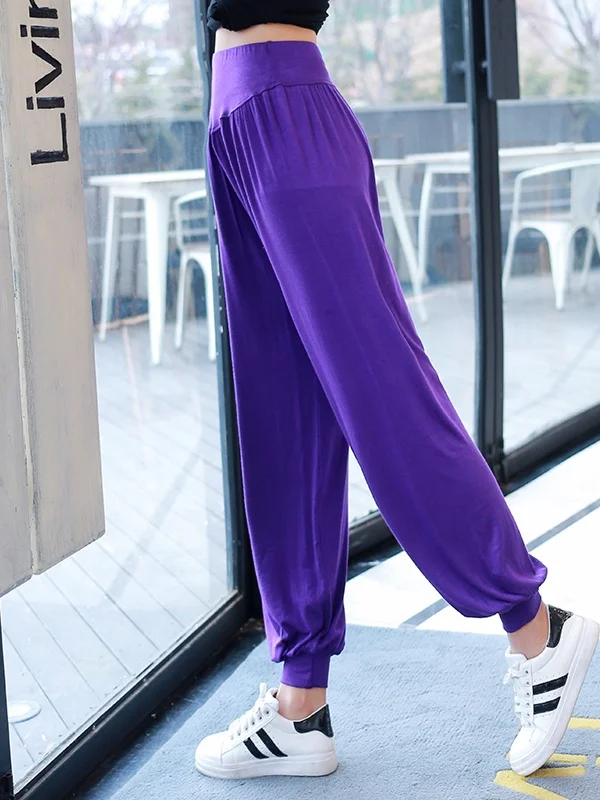 Women's Yoga Pants Modal Drape Dance Pants Summer Loose Wide LegSportswear Casual Trousers High Waist Flattering Dance Pants