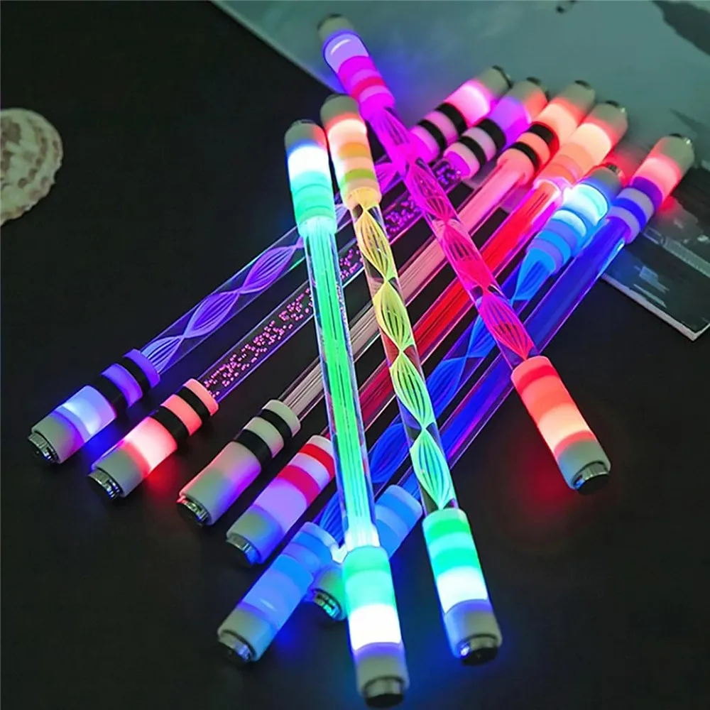 Spinning Rotating Pen LED Rolling Finger Rotating Pen Anti Slip Coating Spinning Pen Resistant Fingertip Toy for Children