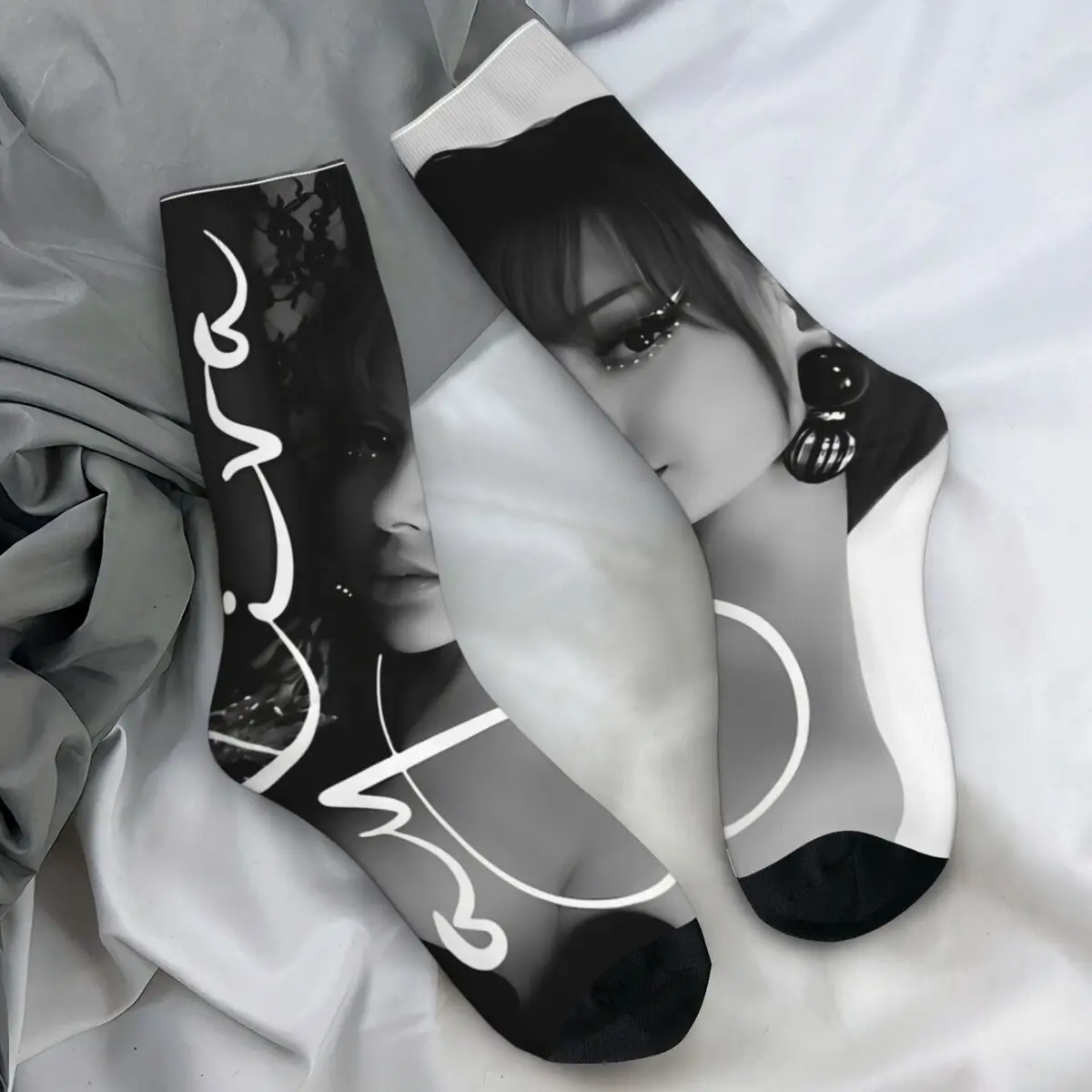 

Модные носки Ayliva с изображением певицы, поп-музыки, осень 2024, модные мягкие дышащие носки для пар, спортивные нескользящие носки