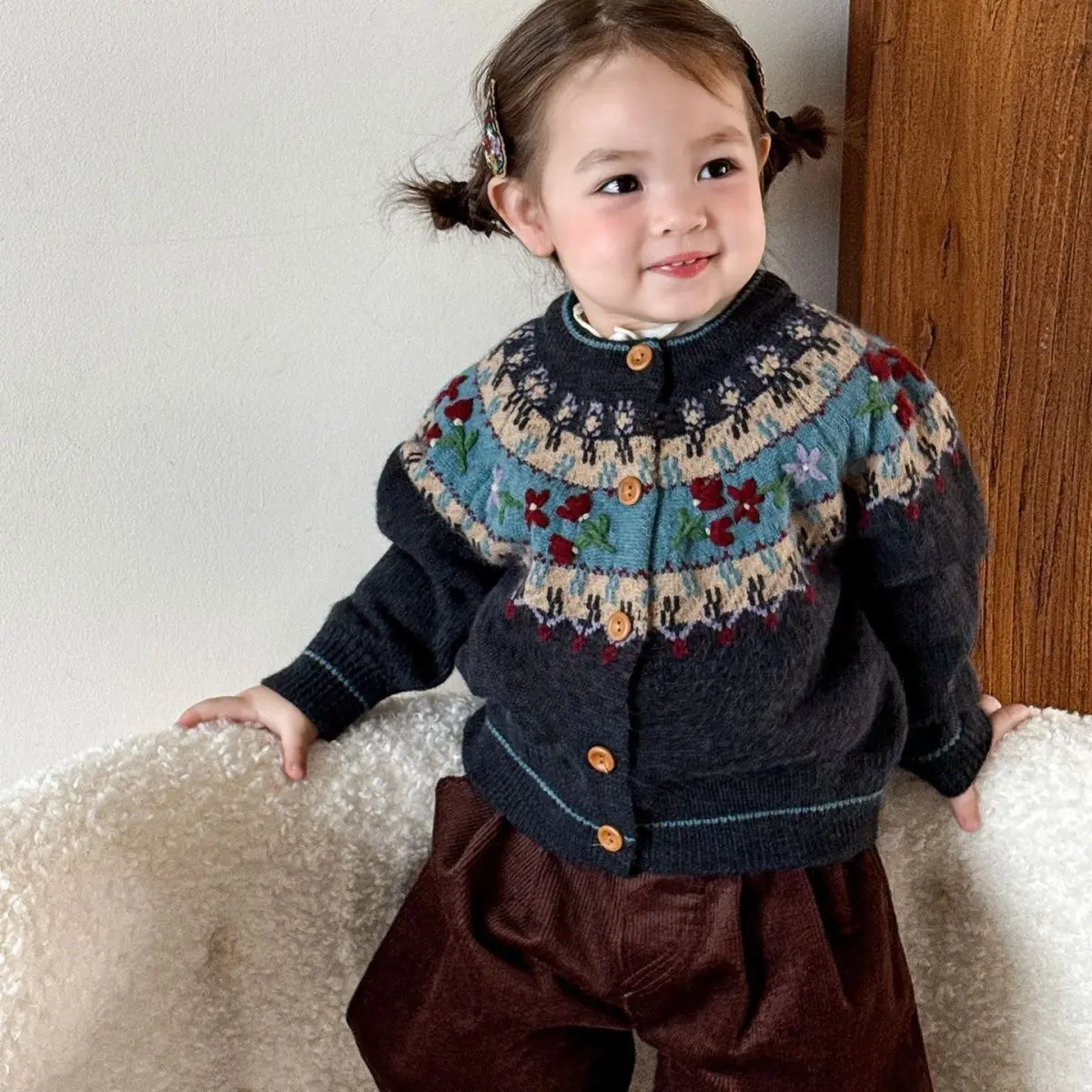 Mädchen-Strickjacke für den Herbst, Stylische und Superniedliche Kinder-Strickjacke, Babykleidung für Mädchen – Detail 6