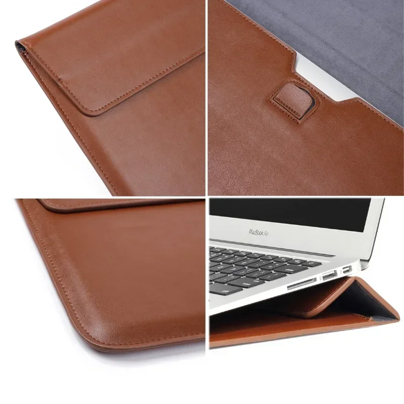 PU Leather with Stand Laptop Notebook Cover Case Sleeve Bag For Apple Macbook 11 12 13 14 15 16.2 inch Dell HP Asus Notebook Bag - view 4