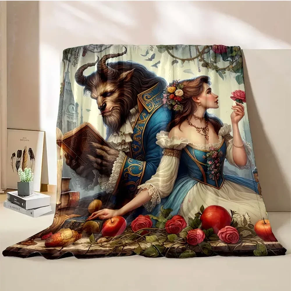 Beauty and The Beast Blanket 4 Season Soft Fluffy Quilt King Size Throw Kid Adult Sofa Bed Break Blanket Cover Travel Throw Gift