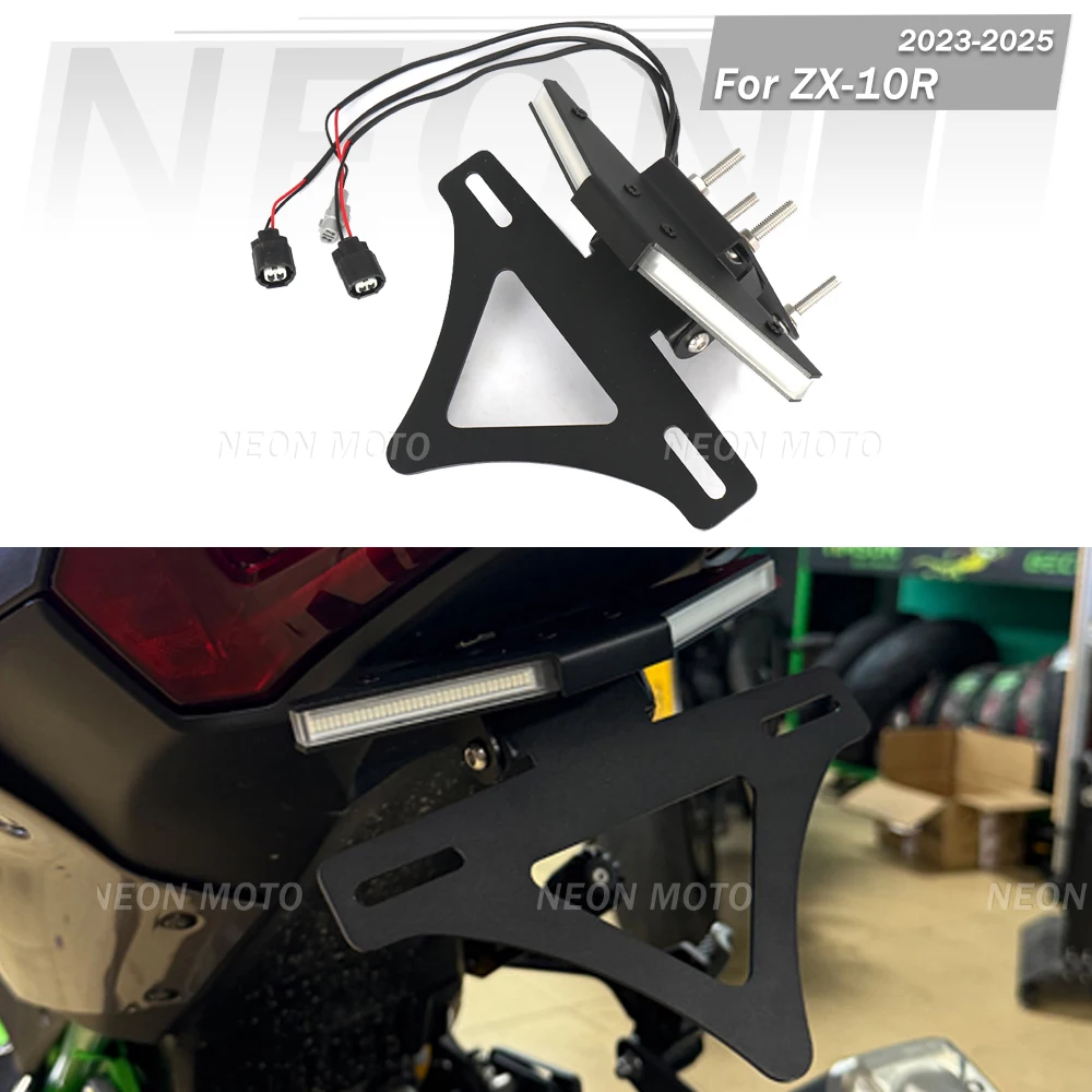 

Motorcycle license plate holder integrated with turn signal integrated Short tail FOR KAWASAKI ZX-10R 2023-2025
