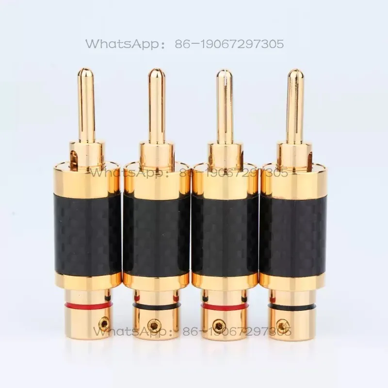 Carbon Fiber Rhodium-plated Gold-plated Banana Head Speaker Speaker Power Amplifier Banana Plug Audio Wiring Cross Lock Plug