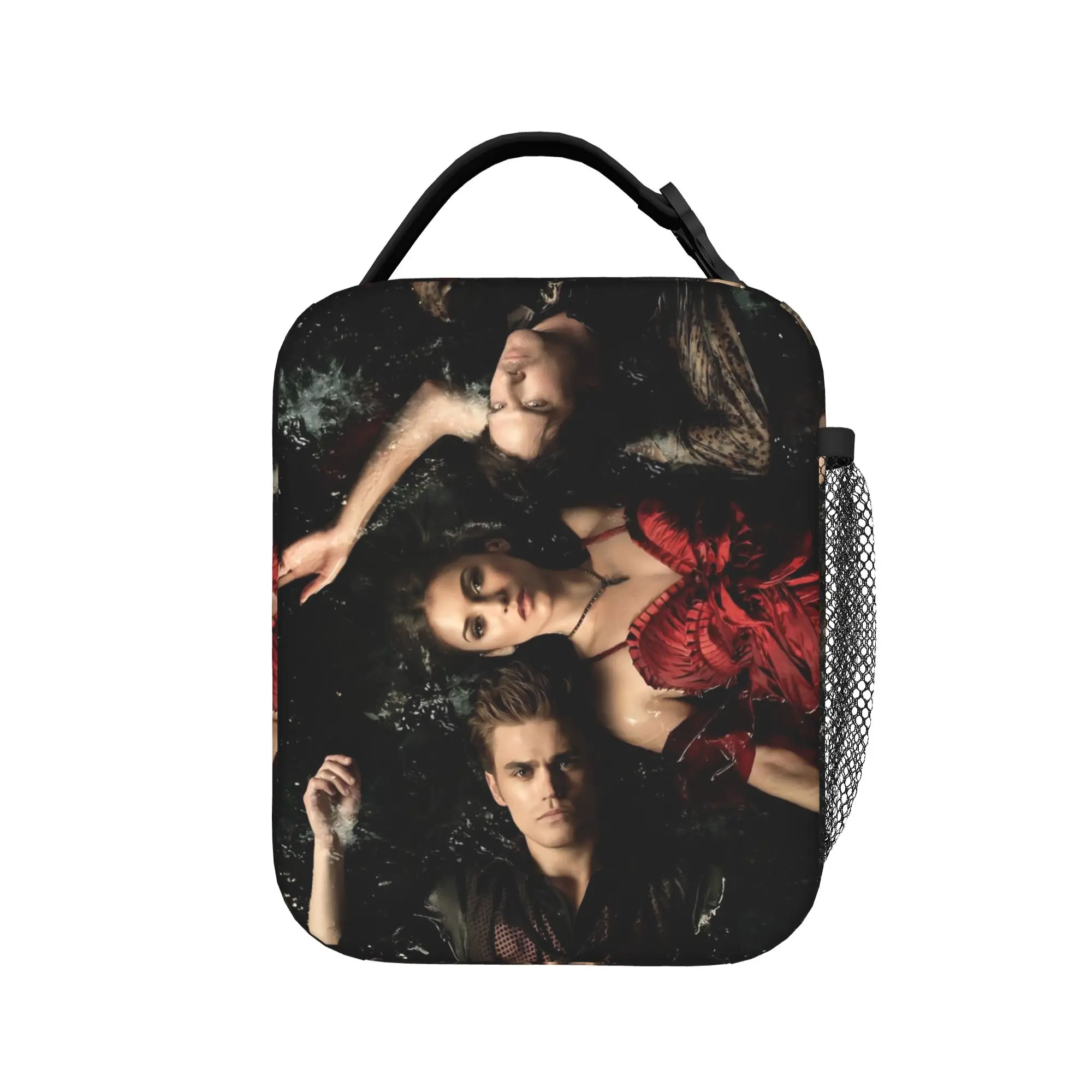 The Vampire Diaries Resuable Movie Lunch Bag School Portable Insulated Tote Food Bags For Women  Waterproof Graphic Cooler Bag
