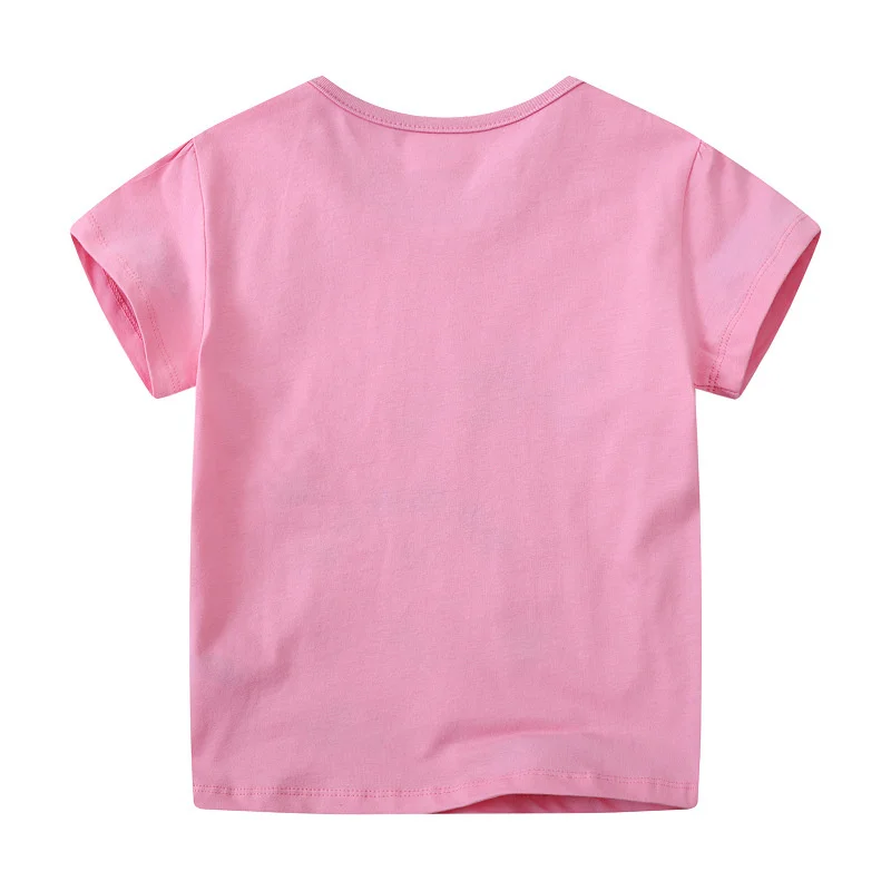 Jumping Meters 2-7T Fashion Dinosaurs Girls T Shirts Summer Children's Clothes Short Sleeve Kids Tees Tops Baby Costume Shirt