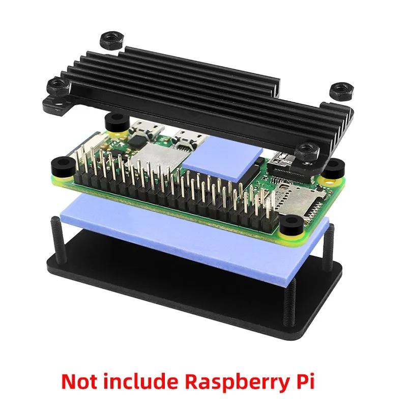 Raspberry Pi Zero 2 W Aluminum Case Armored Shell with Thermal Pad Heatsink Passive Cooling Case for Raspberry Pi Zero 2 W