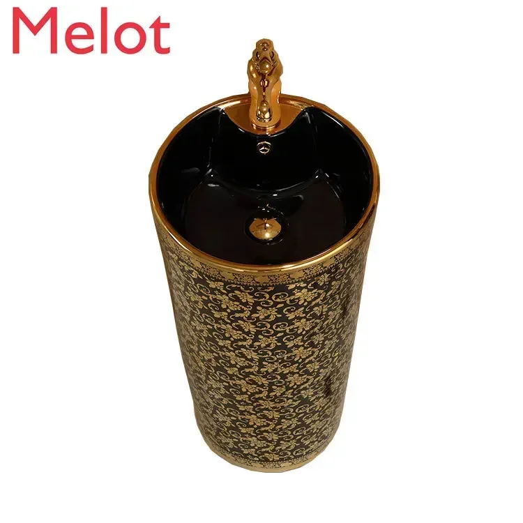 Luxury bathroom Bathroom accessories gold Ceramic black toilet wc sanitary ware colored pedestal basinToilet