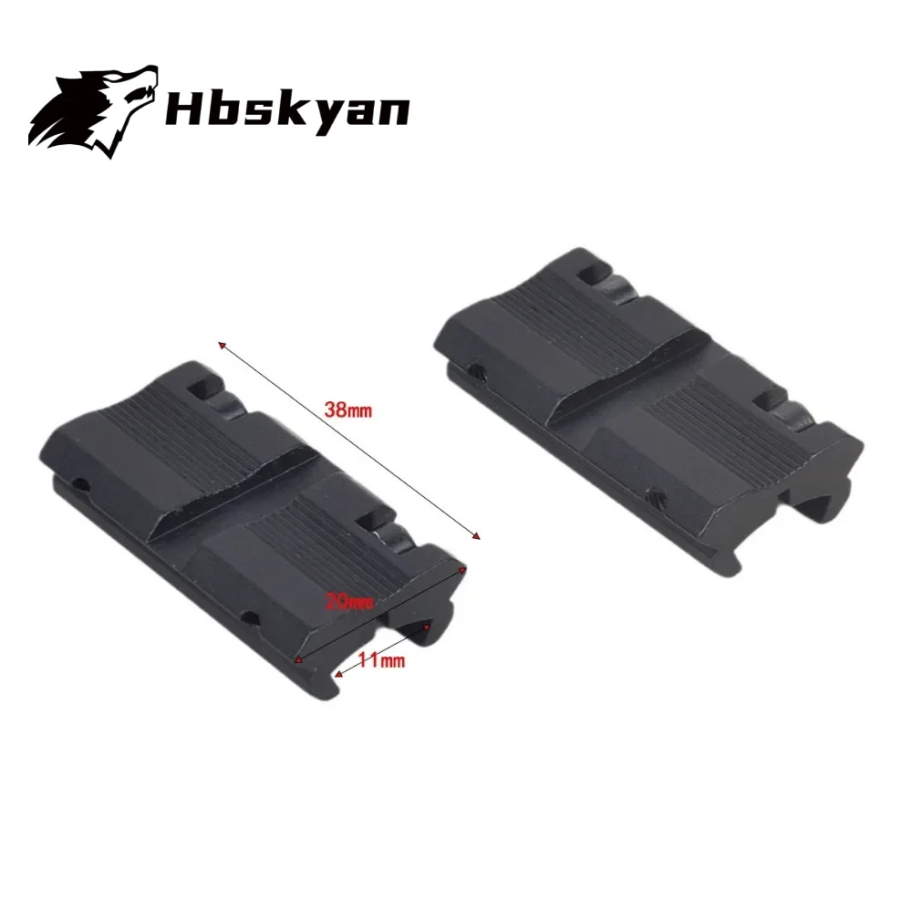 2pcs Tactical Picatinny Adapter 11mm Dovetail to 20mm Weaver Rail - Aluminum Alloy Quick Release Scope Mount for Rifle Hunting &