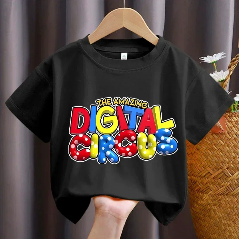 the Amazing Digital Circus Cartoon Printed T-Shirt for Boys Casual Sports Short Sleeve Summer Kids Top Children's Clothing