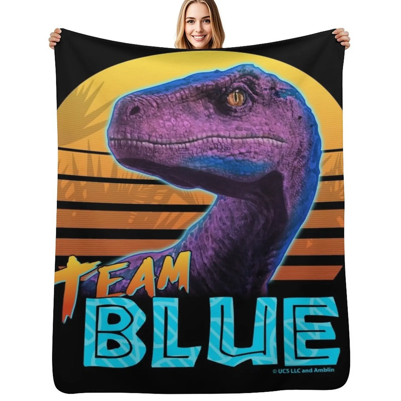 

Team Blue - Jurassic World Fan Art Throw Blanket Tourist Decorative Beds Bed covers Weighted Blankets