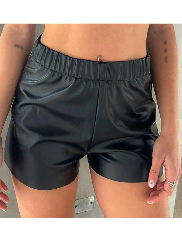 S-XL PU Faux Leather Shorts Hot Pants Micro Mini Bermudas Trunks Sexy Clubwear Streetwear Pantalon Corto Mujer Short Jeans Boxer