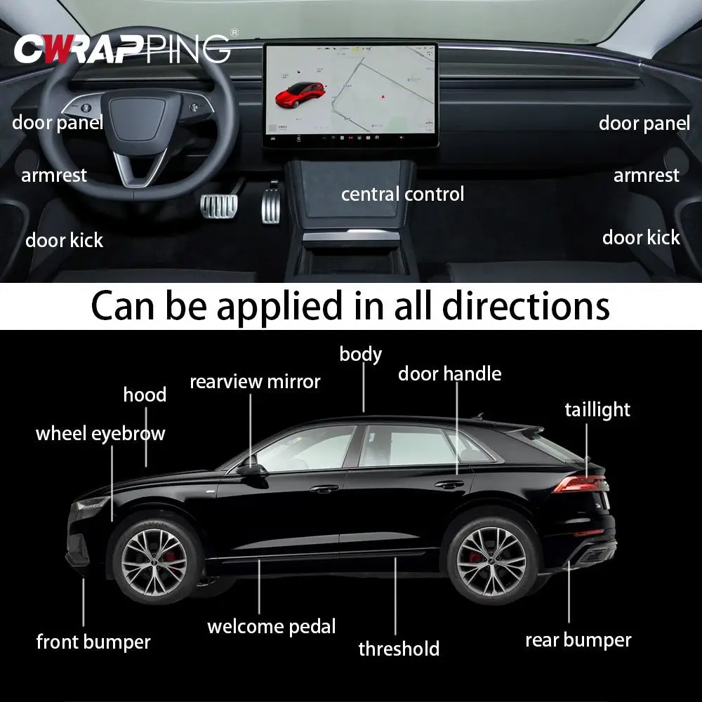 سيارة طبقة رقيقة واقية ذاتية اللصق الفينيل التفاف مقاومة للخدش الجلد DIY بها بنفسك ملصق مضاد للمياه الطلاء طبقة حماية اكسسوارات السيارات #5