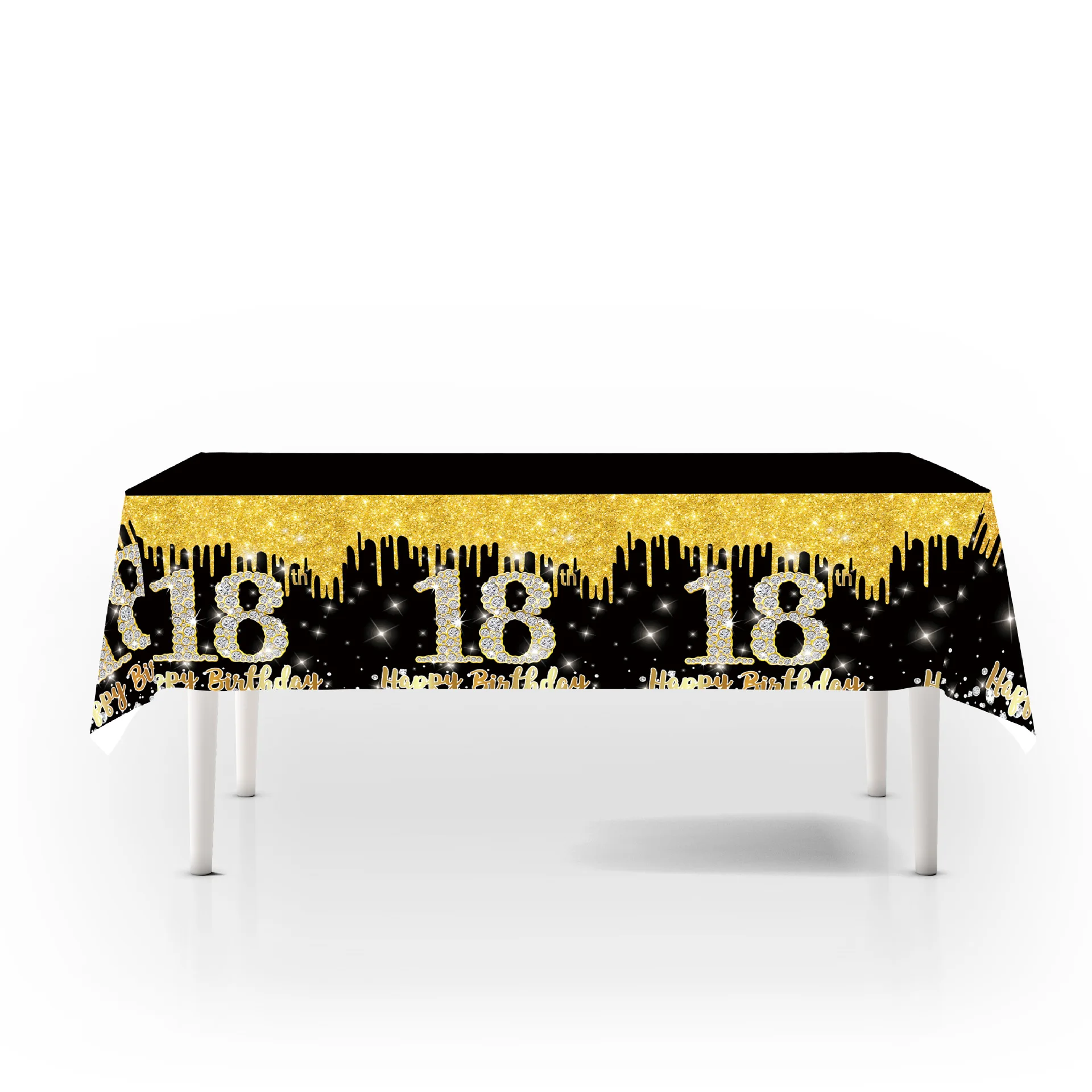 18th Birthday Black Gold Party Decorations Black Gold Balloons Banner Plates Napkins Cups Tablecloth Birthday Party Supplies Boy