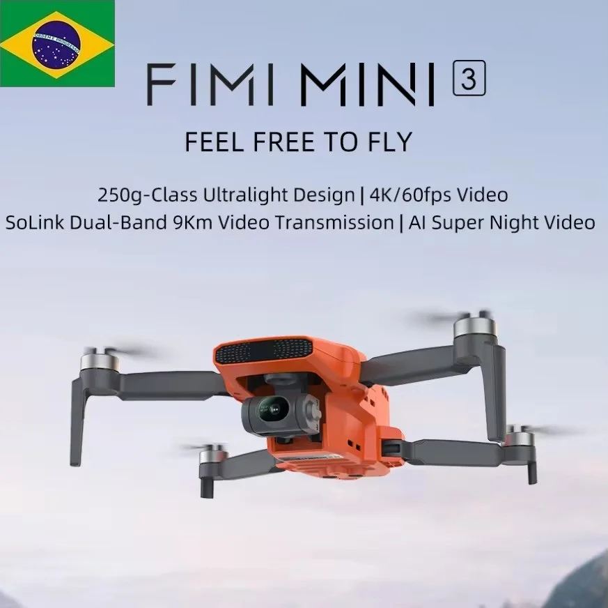 طائرة بدون طيار FIMI MINI 3 جديدة 4K 60 إطارًا في الثانية AI Super Night Video 9 كجم نطاق 3 محاور Gimbal 249g تصميم خفيف للغاية تتبع ذكي طائرة بدون طيار احترافية