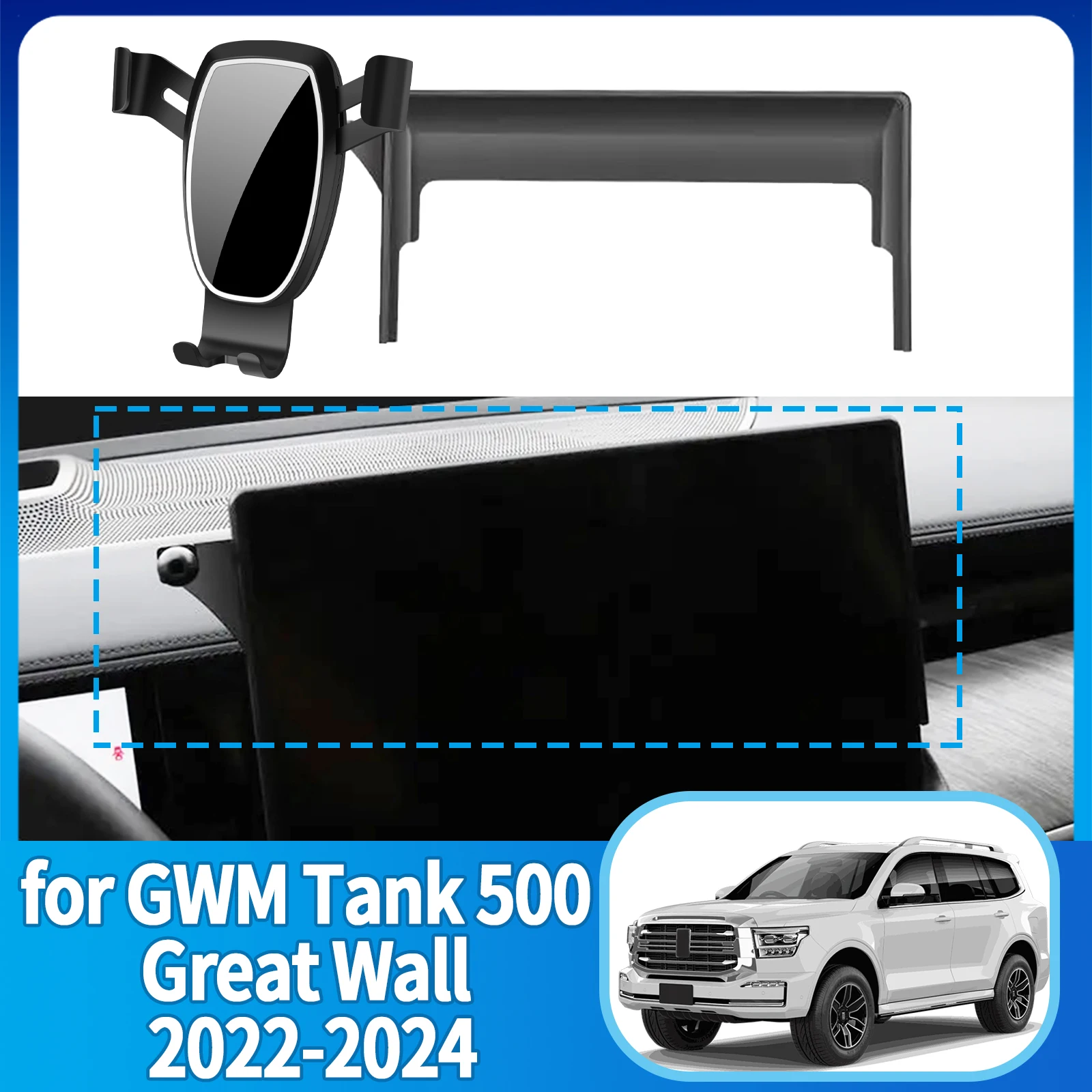 

fit for GWM Tank 500 Great Wall 2022 2023 2024 Anti-Shake Screen Base Phone Holder Mount Stand ​​ Dedicated Car​​ accessoires
