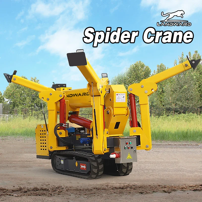 Small Folding Spider Crane Remote Control Walking Crawler Crane Construction Use Telescopic Crane Hanging Basket Customized Sale