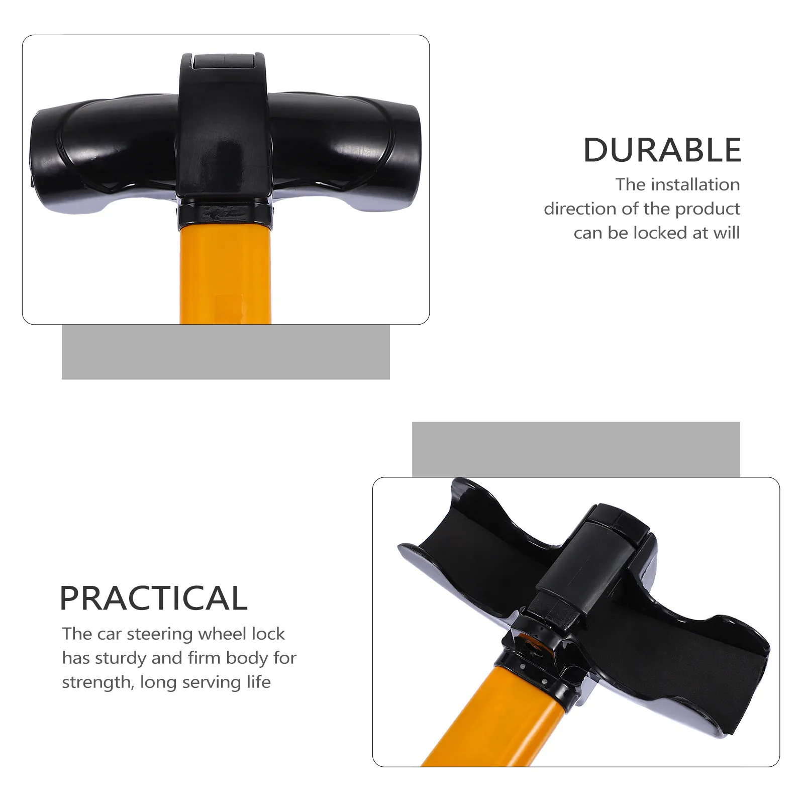 Car Steering Wheel Lock T-Shaped Design High Strength Stainless Steel Anti-Theft Protection for Cars Cover Compatible