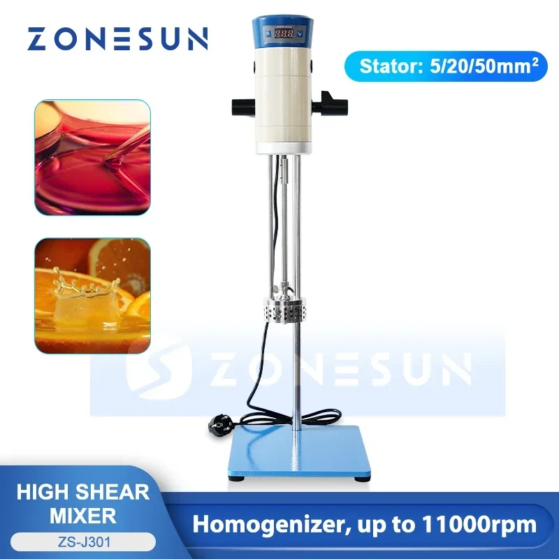 Zonesun ZS-J300 misturador emulsificante cosméticos colóides líquidas imersíveis emulsão vinigrettes fluido de corte de leite homogenado