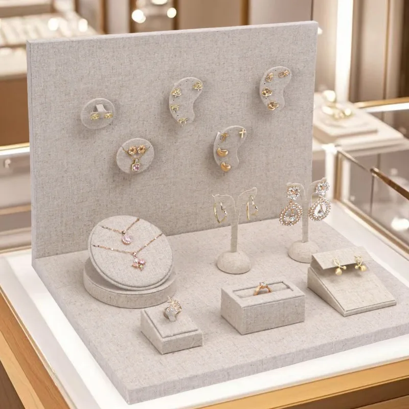 

Necklace Jewelry Display Rack Counter Exquisite Displays Stand Combination Jewellery Showcase Shelf Earring Live Pictures Props