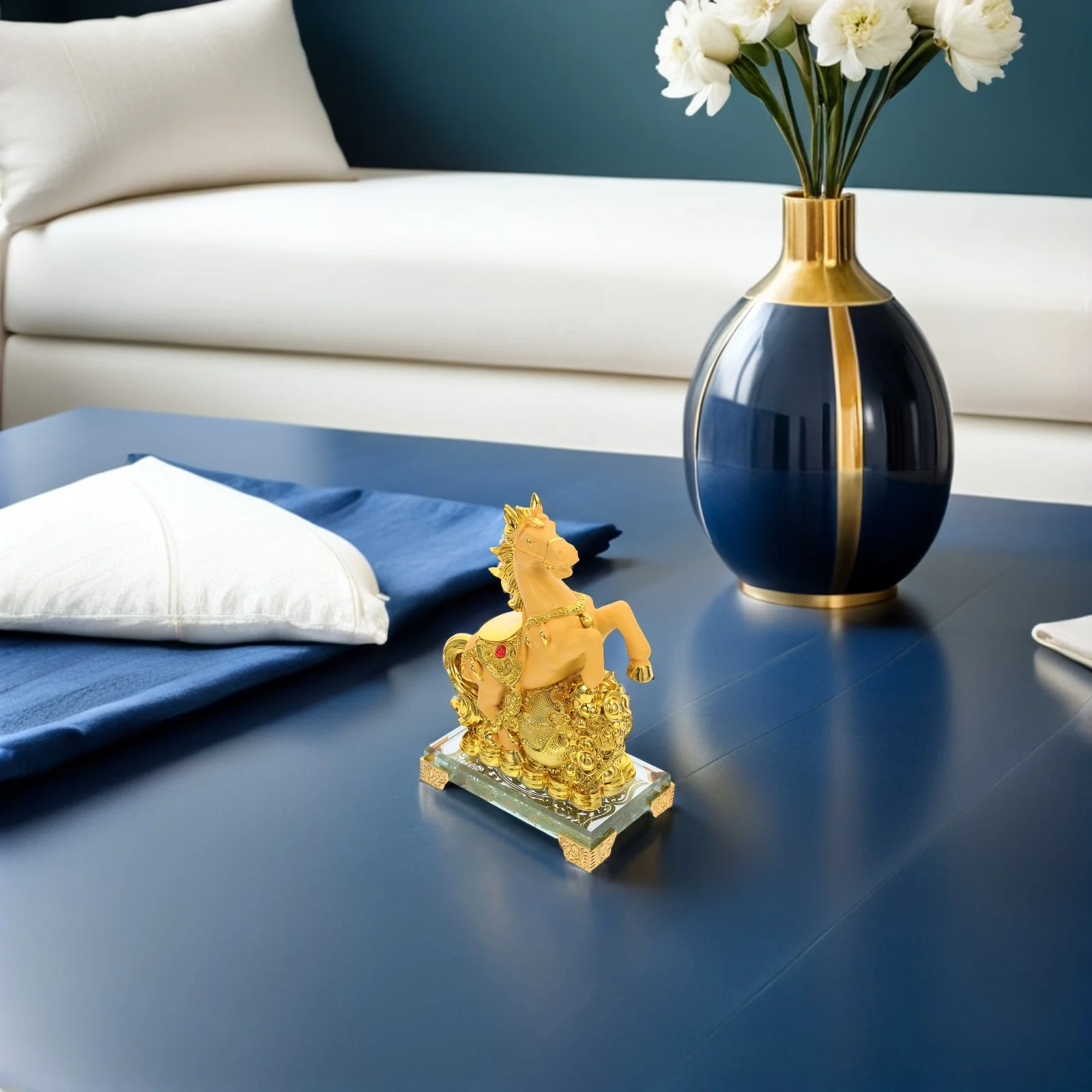 

Year Of The Horse Zodiac Horse Statue Feng Shui Wealth Decor Desktop Lucky Mascot Chinese New Year Ornament