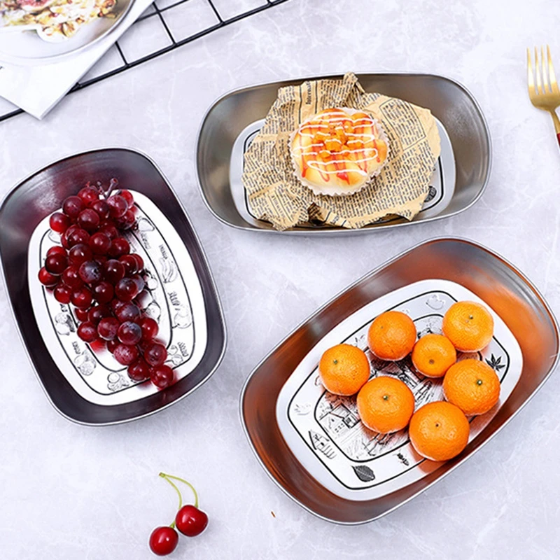 عيد الميلاد صينية للفاكهة خمر صفيح سانتا كلوز ثلج طباعة طبق مزخرف عيد الميلاد مجوهرات صينية العرض ديكور المنزل