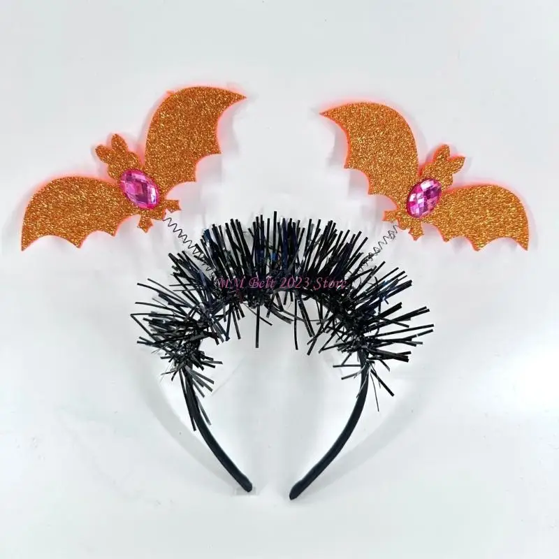 49ME 스팽글 박쥐 헤어후프 다크 시리즈 머리띠 할로윈 파티 의상 액세서리