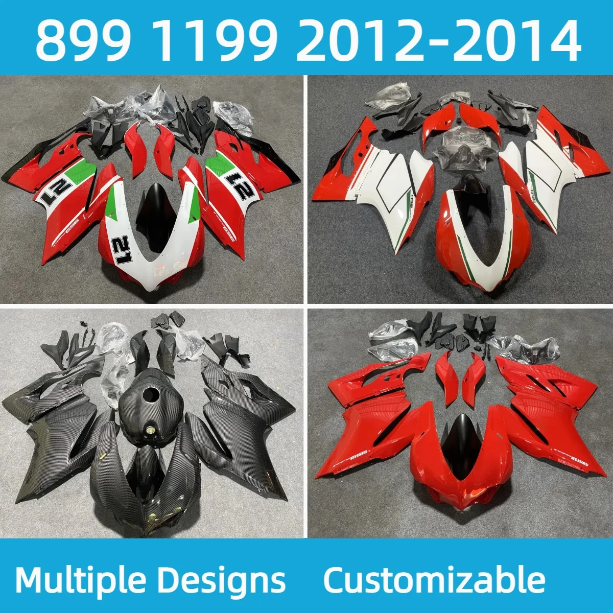 

Fairings 899 2012 2013 2014 Carbon Fibre Motorcycle Customized Prime Fairing Kit for Ducati 1199 12 13 14