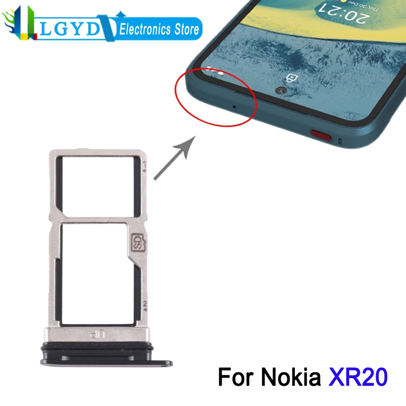 SIM + SIM / Micro SD Card Tray For Nokia XR20 Phone Dual SIM Card Tray Replacement Part