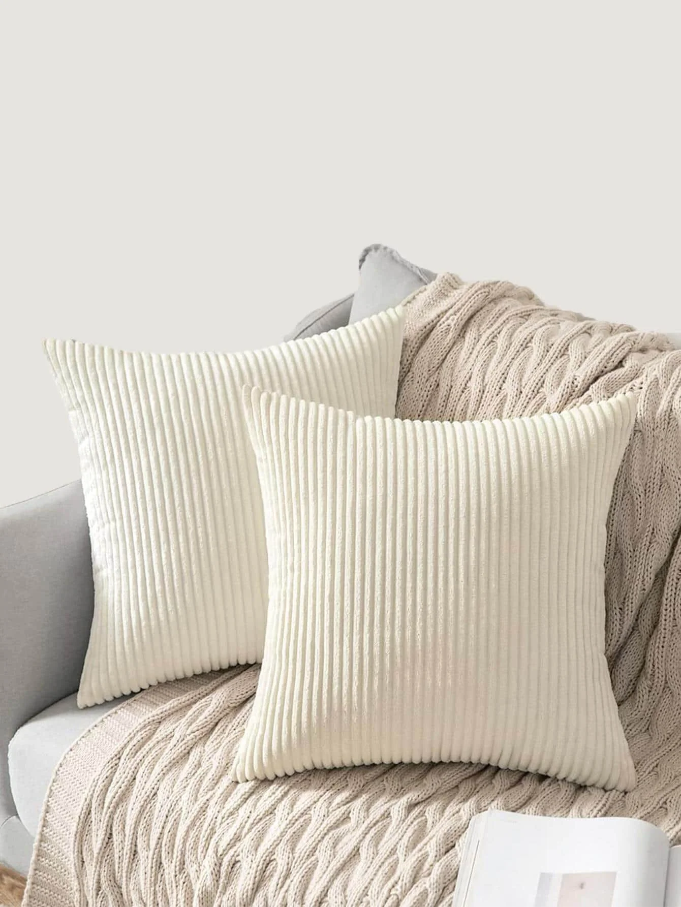 1pc Plain Color Cushion Cover Without Filler, 40x40CM 45x45CM Pillowcase Modern Woven Fabric Throw Pillow Cover for Household