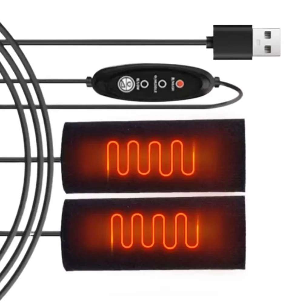 

USB Motorcycle Heated Grips Handlebars Anti Slip 3-speed Adjustable Insulated Handlebars Fast Heating Warmer Handle Cover