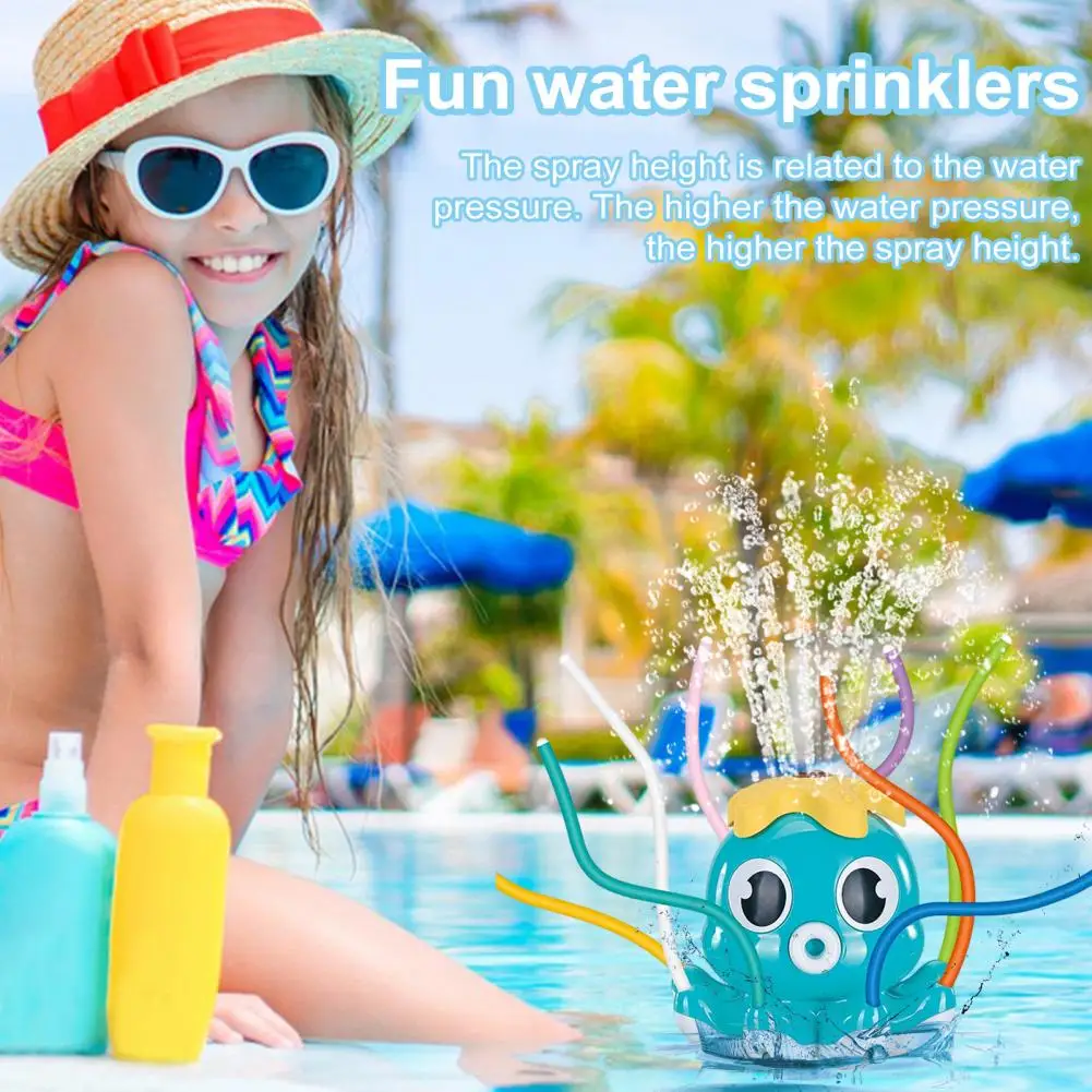 

Outdoor Water Toy Automatic Rotation Octopus Sprinkler Toy for Kids Summer Outdoor Water Splash Toy for Backyard Lawn for Boys