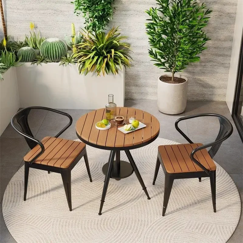 TQH7.2 outdoor chair combination courtyard outdoor balcony three-piece leisure garden outside the cafe milk tea outside