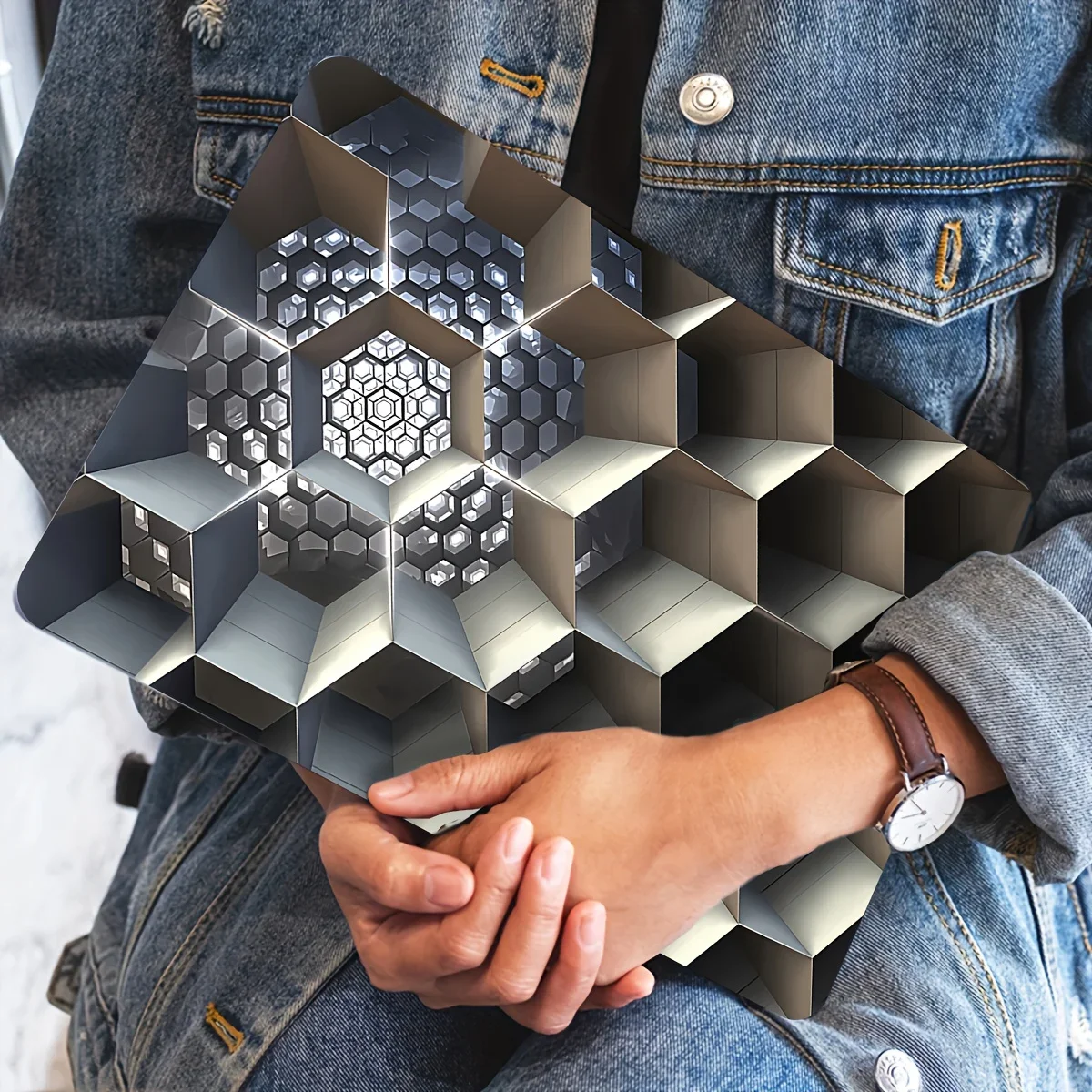 

2Piece Pattern Laptop Geometric Art Decal Case,Universal Netbook Skin Sticker Non-reusable Laptop Skin Sticker Decal Waterproof