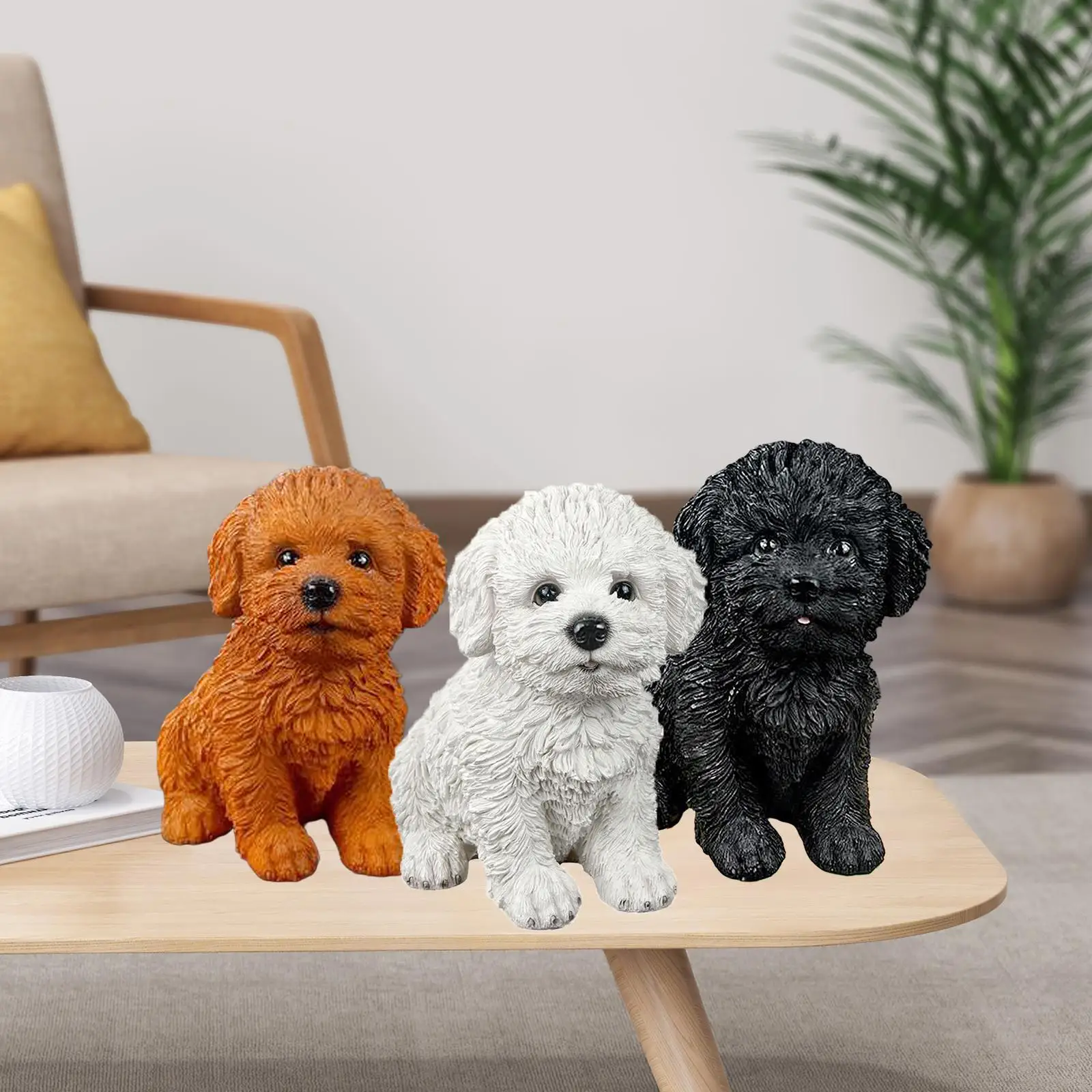 

Creative Dog Figurine Statue Sculpture Crafts Collection for Living Room Desktop Office Decor Ornament Kids Gift
