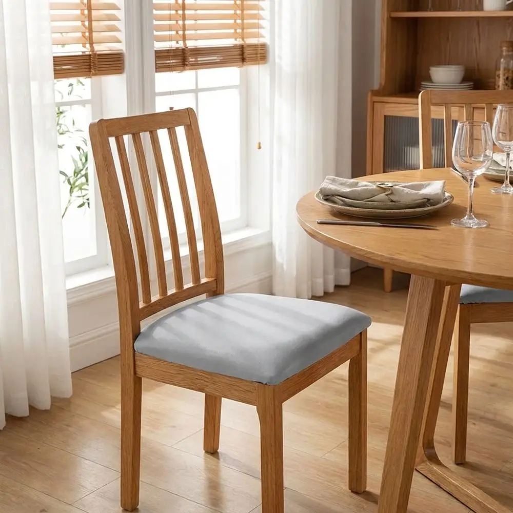 Adjustable Stretch Waterproof Chair Seat Covers Protective Removable Dining Room Chair Cover Non-Slip Chair Slipcovers Kitchen
